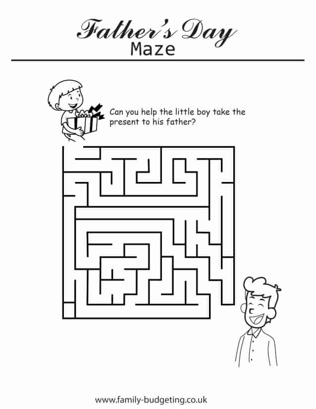 Fathers Day Printable maze