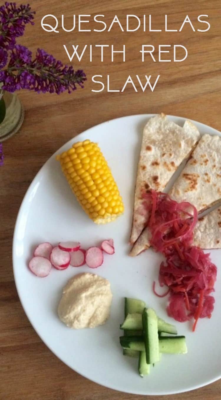 Quesadillas with Red Slaw